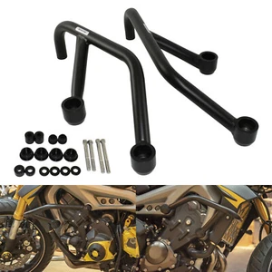 Black Engine Guard Crash Bar Sliders Protection For YAMAHA FZ09 MT-09 2013-2020 - Picture 1 of 7