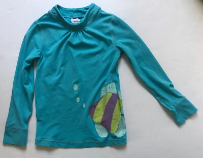 Camisa de Natação Baby Gap Meninas Azul Rashguard Manga Longa Tamanho Criança 5 Anos - Imagem 1 de 4