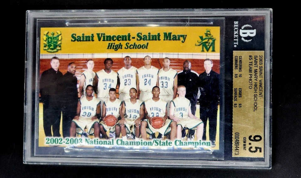 2003 Saint Vincent Mary High School Team Photo #5 LeBron James RC Rookie BGS 9.5 - Image 1 of 4
