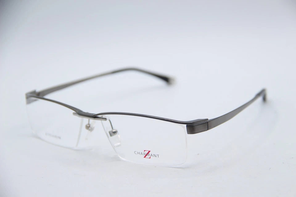 NEW CHARMANT Z-TITANIUM ZT19807 GREY AUTHENTIC DESIGNER EYEGLASSES 58-15 - Image 1 of 4
