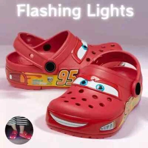 Disney Lightninged Mcqueens Pixar Cartoon Solid Waterproof Slippers Fit Ages 0-8 - Picture 1 of 24