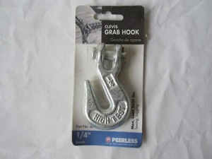 Peerless 1/4” 6mm Heavy Duty HIGH TEST Clevis Grab Hook, Up To 2,600 Lbs 4819138 - Picture 1 of 6