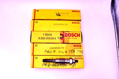 JUEGO DE 5 BUJÍAS INCANDESCENTES MERCEDES-BENZ DIÉSEL BOSCH 0 250 200 054 710 NOS Foto 1 de 3