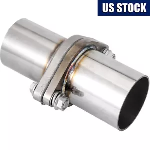2 BOLTS 3" OD Universal Quick Fix Exhaust Triangle Flange Repair Pipe Kit - Picture 1 of 9