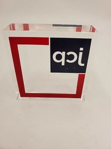 JC Penney 4"x4"x1.25" Glass JCP Corporate Presentation Display Gift Paper Weight - Picture 1 of 6