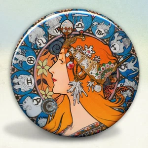 Alphonse Mucha Zodiac le Plume Pocket Mirror tartx - Picture 1 of 3