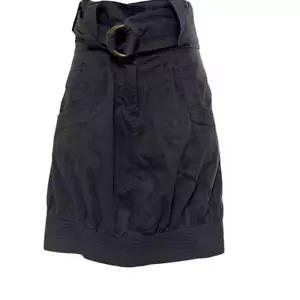 Mike & Chris Womens 2 Vintage Y2K Gray Belted 100% Cotton Paperbag Mini Skirt - Picture 1 of 11