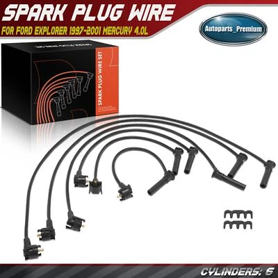 6x Spark Plug Wire Set for Ford Explorer 1997-2001 Mercury Mountaineer 2000 4.0L - Изображение 1 из 4