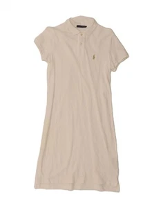 RALPH LAUREN Womens Polo Dress UK 12 Medium White Cotton CA06 - Picture 1 of 4