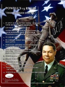 COLIN POWELL HANDSIGNIERTES 8x10 FARBFOTO SEHR SELTEN + BESTE POSE ALLER ZEITEN JSA - Bild 1 von 1