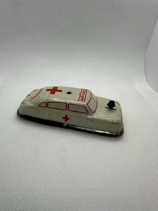 Vintage Argo Tin White Ambulance Moving Bell Working - Picture 1 of 5