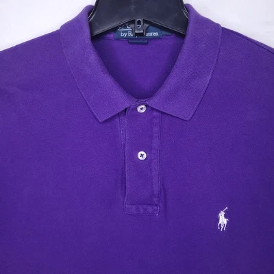 Ralph Lauren Polo Shirt Mens Large Purple White Pony Cotton Vintage - Image 1 of 4