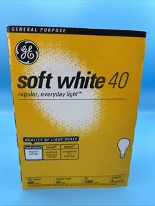 GE Bombillas Blanco Suave 40W (Paquete de 4), A19, Bombillas Old School - Imagen 1 de 6