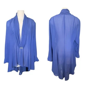 S.L. Fashions Vintage Chiffon Jacket Lightweight Brooch Elegant Lagenlook - Picture 1 of 9