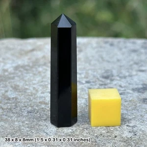 Black obsidian terminated pencil - spiritual healing crystal mineral stone - Picture 1 of 1