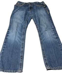 Herren Ariat M5 Straight Fit Denim Jeans Gr. 34x30 Blau Baumwolle Cowboy Dicke Nähte - Bild 1 von 12