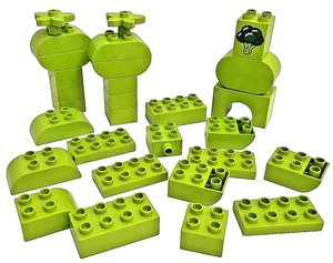 LEGO DUPLO Lot - 30 Lime Green Building Blocks Assorted Sizes Big Bricks Pieces - Picture 1 of 1