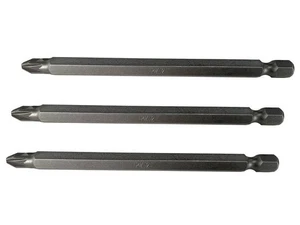 Faithfull - Pozidriv S2 Power Screwdriver Bits PZ2 x 100mm (Pack 3) - Picture 1 of 1