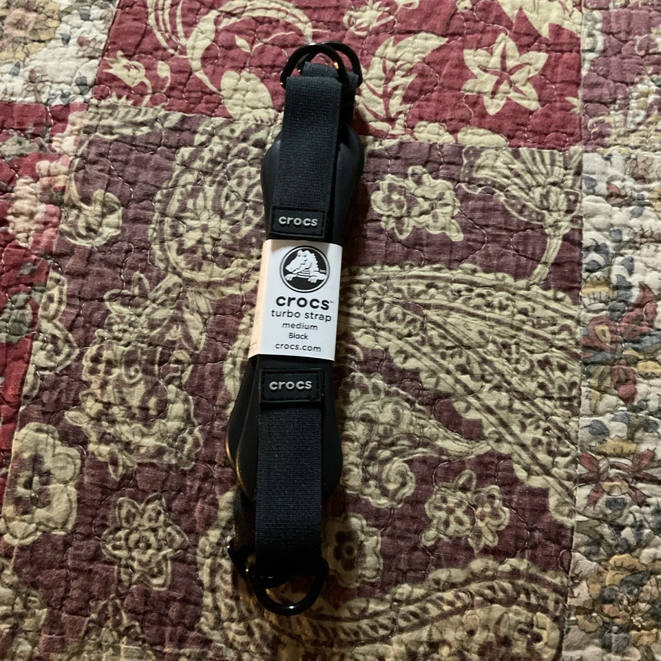 Single Pair of Crocs Turbo Straps Replacement Strap Black Medium - Image 1 of 3