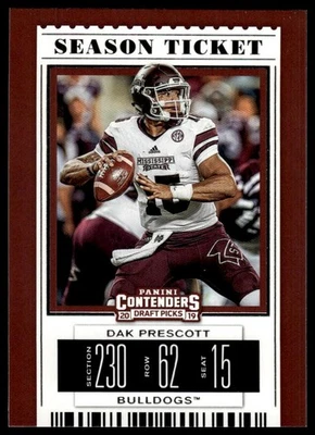 2019 Panini Contenders Draft Picks Collegiate Dak Prescott #25 - Image 1 of 2
