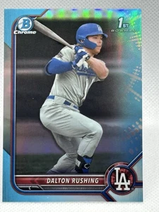 2022 Bowman Draft Chrome Dalton Rushing Sky Blue Refractor #BDC84 Dodgers - Picture 1 of 2