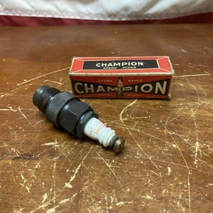 NOS Vintage Champion 2 Com-L Spark Plug 7/8 Inch Long 15/16” Hex Made in USA - Picture 1 of 21