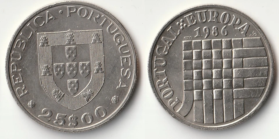 Moneda de 25 escudos Portugal 1986 Foto 1 de 1