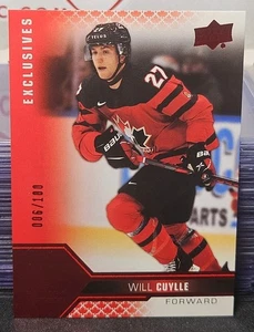 2022 UD Team Canada Will Cuylle 🇨🇦🇨🇦🇨🇦 Electric Red Exclusive #/100 - Picture 1 of 3