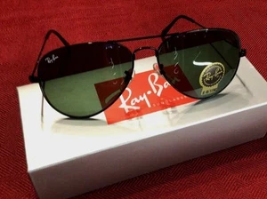 Ray Ban Aviator RB3025 Sunglasses,Black Frame,Green Lenses,Unisex. - Picture 1 of 24