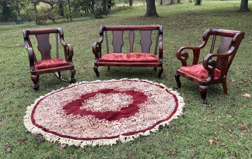 Sofá, balancín y silla a juego Thomas Day alrededor de 1800 del siglo XIX.  Foto 1 de 4