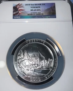 2010 YOSEMITE PARK  5 OZ SILVER QUARTER NGC MS69 DPL MAC SPOTLESS POP 96 * - Picture 1 of 1