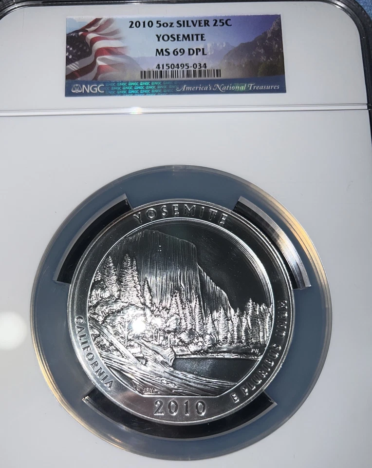 2010 YOSEMITE PARK  5 OZ SILVER QUARTER NGC MS69 DPL MAC SPOTLESS POP 96 * - Image 1 of 1
