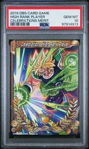Broly | Tarjeta de mérito de jugador de alto rango de celebraciones Dragon Ball Super PSA 10 - Imagen 1 de 2