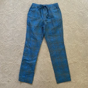 Wildfang Essential Drawstring Pant Green Blue Geometric Cotton Size Small Pride - Picture 1 of 7