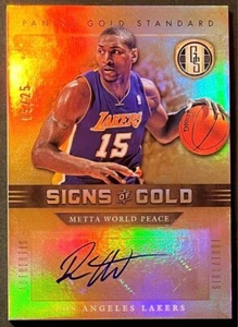 Metta World Peace 2011-12 Gold Standard Signs Of Gold /25 Lakers Ron Artist Auto - Picture 1 of 2