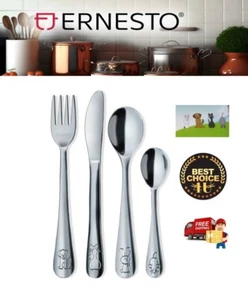 Ernesto Stainless Steel Kids 4 Piece Cutlery Set - Picture 1 of 2