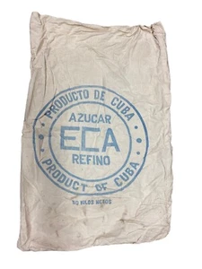 VINTAGE ANTIGUO SACO DE CAFÉ O AZÚCAR DE CUBA NO DE YUTE - Picture 1 of 2