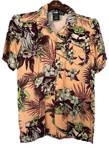 Star Wars Hawaiian Shirt Small Mandalorian Baby Yoda Grogu Fun Pocket  - Picture 1 of 10