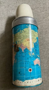 World Map Thermos See Pics Made in Japan Japanese Used HTF - Picture 1 of 24
