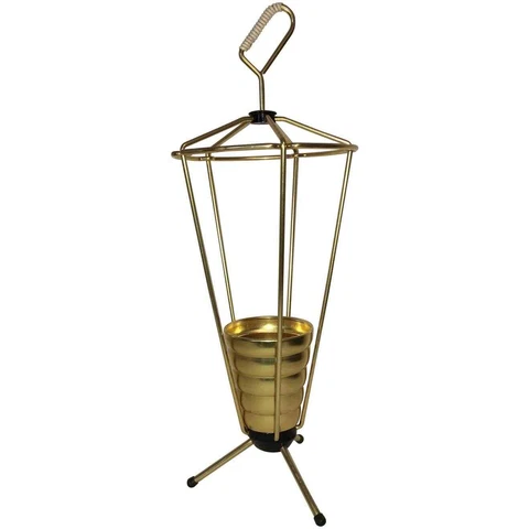 1950s Brass Tripod Umbrella Stand, Inspired by Austrian Artist Carl Aubock Cover