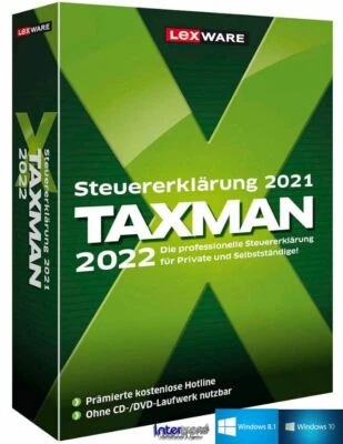 Lexware Taxman 2022 Vollversion für Steuerjahr 2021 + Handbuch PDF Download NEU - Bild 1 von 4
