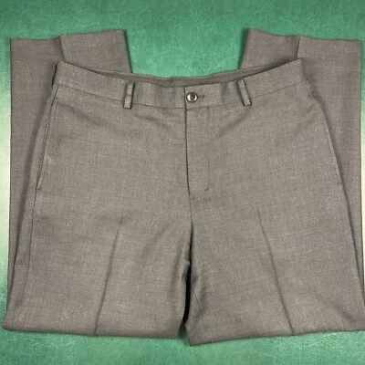 LL Bean Wool Pants Mens 35x30 Gray Classic Fit Dress Slash Pocket City Business - Image 1 of 4