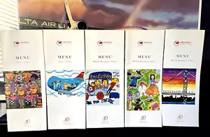 5 menu di volo vintage Northwest Airlines, 3 menu World B/C & 2 F/C: - Foto 1 di 15
