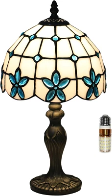 Tiffany Style Table Lamp, 8 Inch Stained Glass Lamp, Small Antique Table Lamp, B