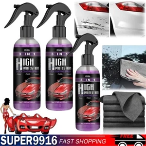 3 in 1 High Protection Quick Car Coat Ceramic Coating Spray Hydrophobic US 5PACK - Picture 1 of 14