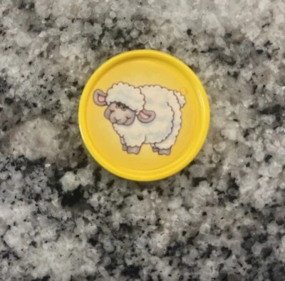 Fisher Price Barnyard 宾果 1994 年替换 1 黄色绵羊硬币代币游戏  — 第 1/2 张图片