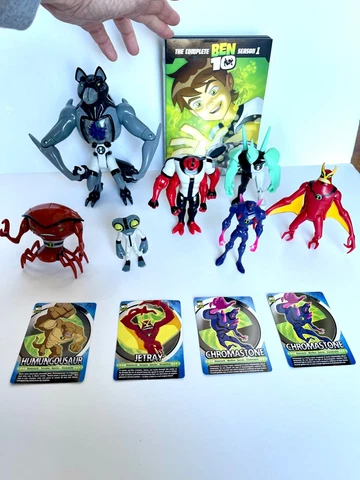 Lot of "Cartoon Network BEN 10"- 7 Figures, Season 1 DVD & 4 Trading Cards Cover