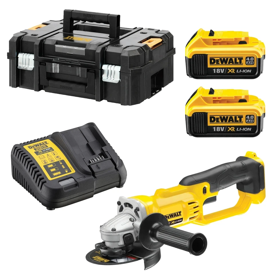 Meuleuse d'angle DEWALT 18V Li-Ion (2x 4Ah) XR Ø125mm + coffret DCG412M2-QW - Photo 1/3