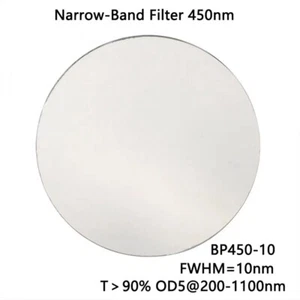 450nm Schmalbandpassfilter Optischer Interferenzfilter Halbe Bandbreite = 10nm OD5 - Bild 1 von 6