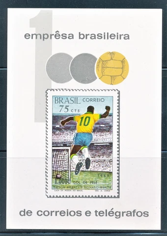 BRAZIL 1970 SOCCER SOUVENIR SHT COMMEMORATING PELE'S 1000th GOAL SCORED SCT 1145 Cover